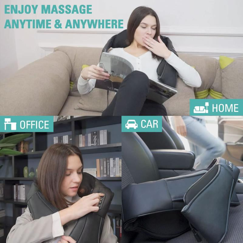 DAILYLIFE Shiatsu Neck and Back Massager - Electric Shoulder Massage Pillow for Ultimate Relaxation and Muscle Relief for Neck, Back, Shoulder, Foot, Leg - Perfect Gift for Everyone!