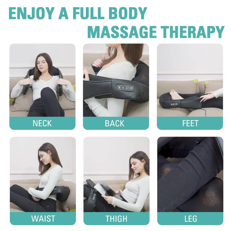 DAILYLIFE Shiatsu Neck and Back Massager - Electric Shoulder Massage Pillow for Ultimate Relaxation and Muscle Relief for Neck, Back, Shoulder, Foot, Leg - Perfect Gift for Everyone!