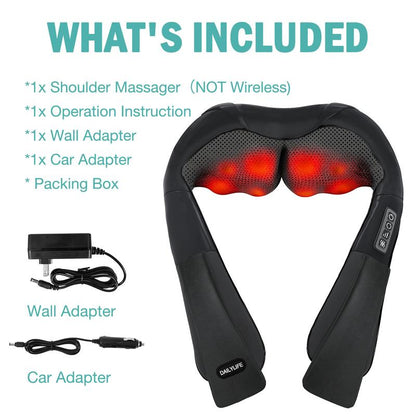 DAILYLIFE Shiatsu Neck and Back Massager - Electric Shoulder Massage Pillow for Ultimate Relaxation and Muscle Relief for Neck, Back, Shoulder, Foot, Leg - Perfect Gift for Everyone!
